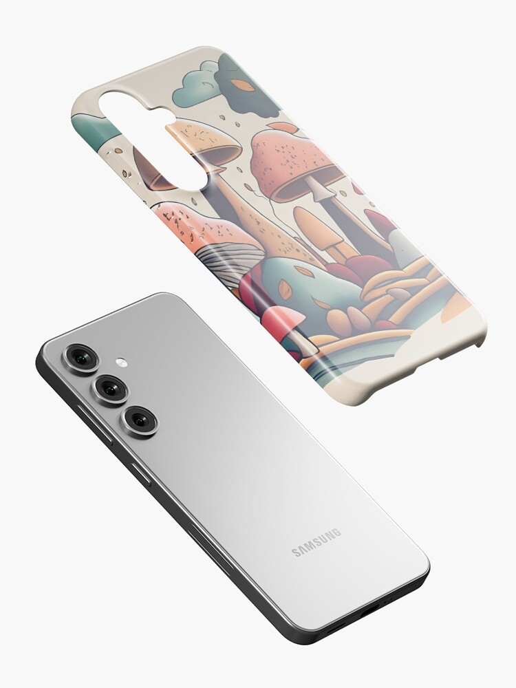 Thumbnail 2 of 4, Samsung Galaxy Phone Case, Autumn Landscape with Mushrooms Drawing designed and sold by Patricks-Art.
