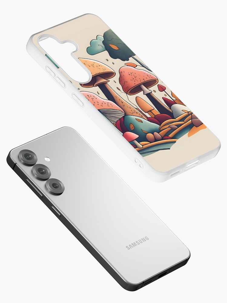 Thumbnail 2 of 4, Samsung Galaxy Phone Case, Autumn Landscape with Mushrooms Drawing designed and sold by Patricks-Art.