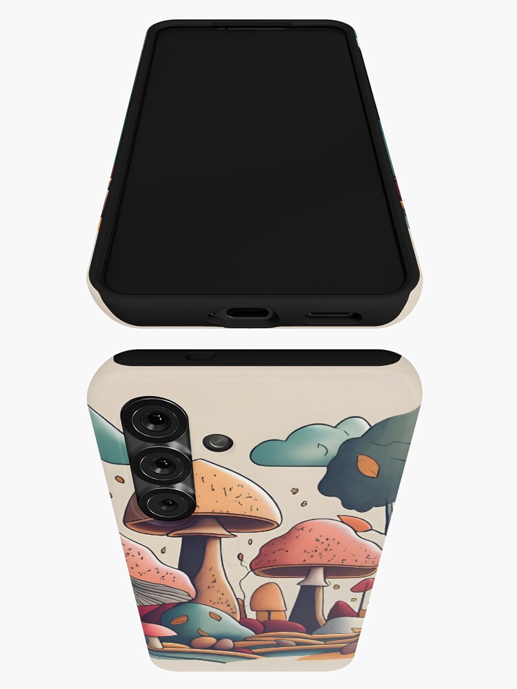 Thumbnail 3 of 4, Samsung Galaxy Phone Case, Autumn Landscape with Mushrooms Drawing designed and sold by Patricks-Art.