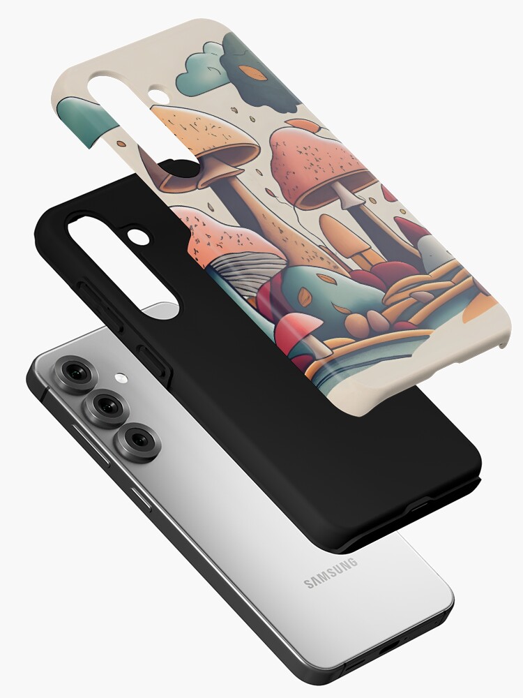 Thumbnail 2 of 4, Samsung Galaxy Phone Case, Autumn Landscape with Mushrooms Drawing designed and sold by Patricks-Art.