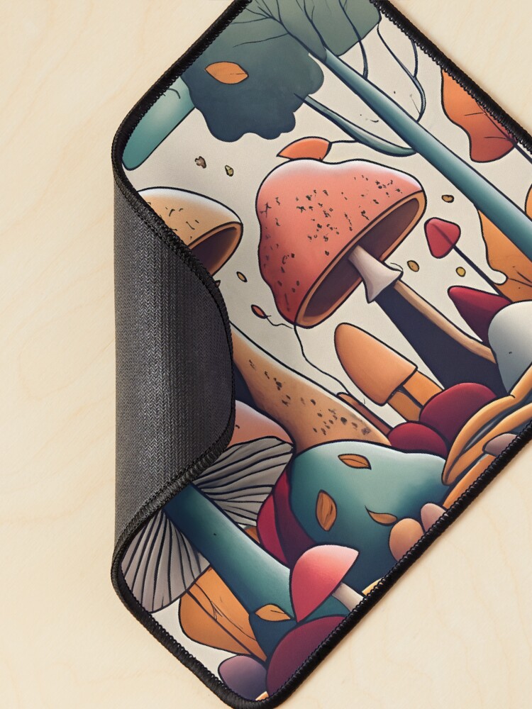 Thumbnail 2 of 5, Mouse Pad, Autumn Landscape with Mushrooms Drawing designed and sold by Patricks-Art.