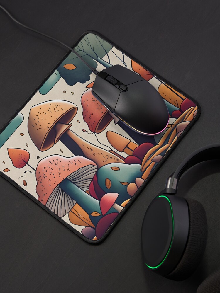 Thumbnail 4 of 5, Mouse Pad, Autumn Landscape with Mushrooms Drawing designed and sold by Patricks-Art.