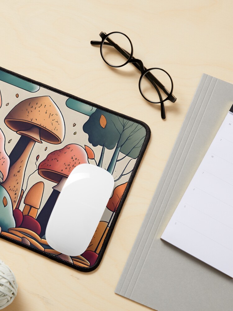 Thumbnail 3 of 5, Mouse Pad, Autumn Landscape with Mushrooms Drawing designed and sold by Patricks-Art.