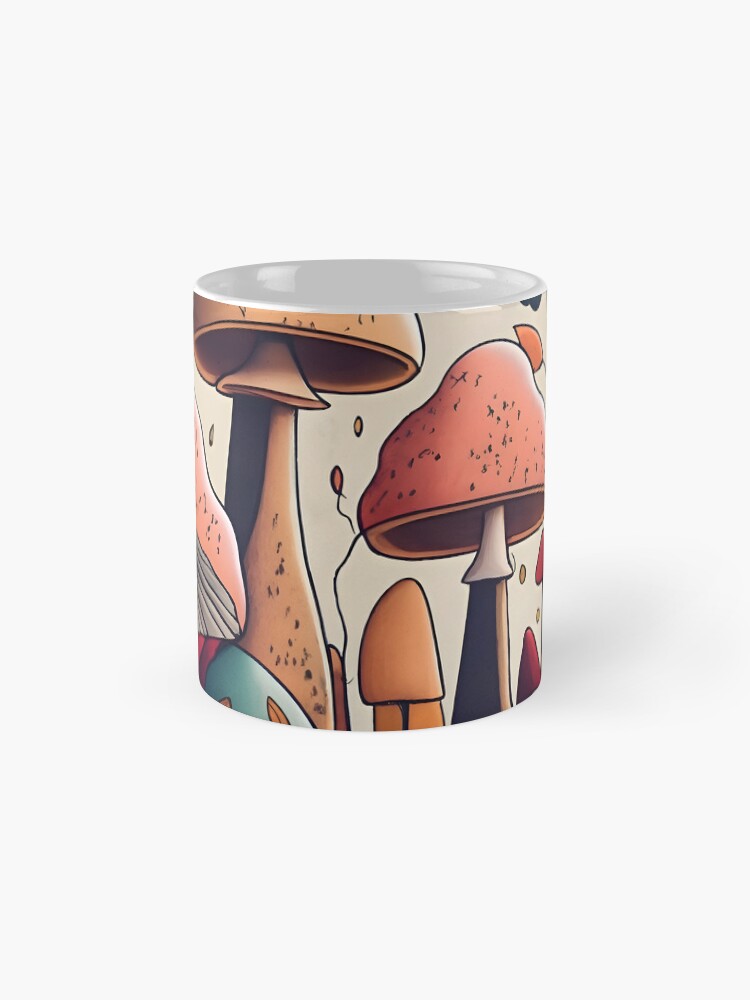 Thumbnail 4 of 6, Coffee Mug, Autumn Landscape with Mushrooms Drawing designed and sold by Patricks-Art.