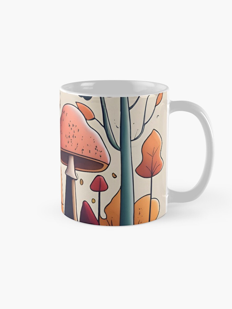Thumbnail 5 of 6, Coffee Mug, Autumn Landscape with Mushrooms Drawing designed and sold by Patricks-Art.