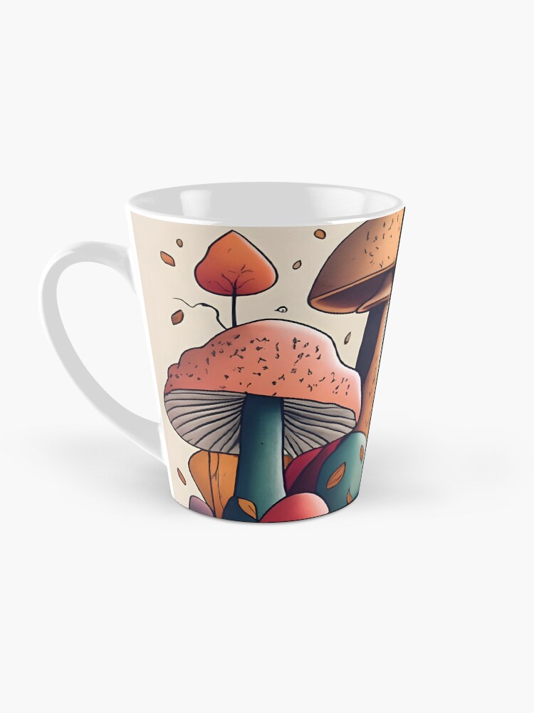 Thumbnail 3 of 4, Coffee Mug, Autumn Landscape with Mushrooms Drawing designed and sold by Patricks-Art.