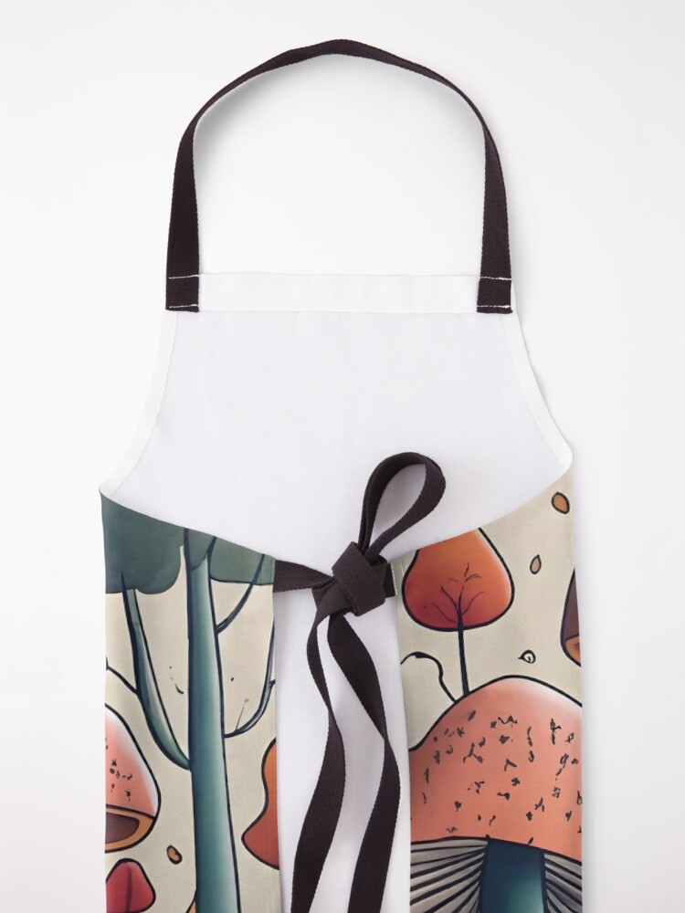 Thumbnail 5 of 6, Apron, Autumn Landscape with Mushrooms Drawing designed and sold by Patricks-Art.