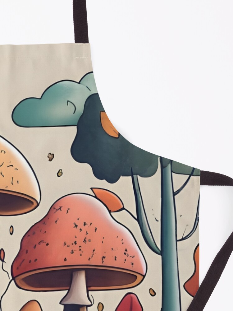 Thumbnail 3 of 6, Apron, Autumn Landscape with Mushrooms Drawing designed and sold by Patricks-Art.