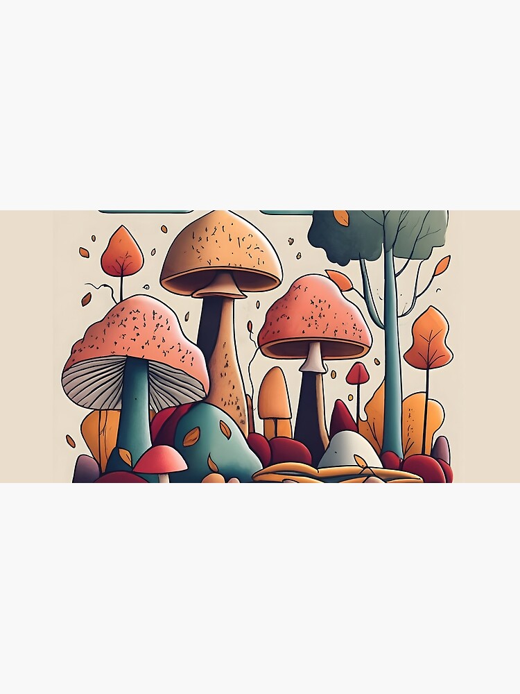 Thumbnail 5 of 5, Mouse Pad, Autumn Landscape with Mushrooms Drawing designed and sold by Patricks-Art.