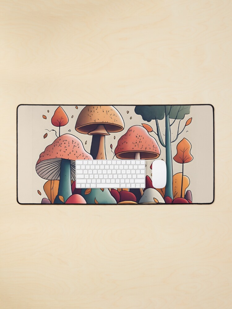 Thumbnail 1 of 5, Mouse Pad, Autumn Landscape with Mushrooms Drawing designed and sold by Patricks-Art.