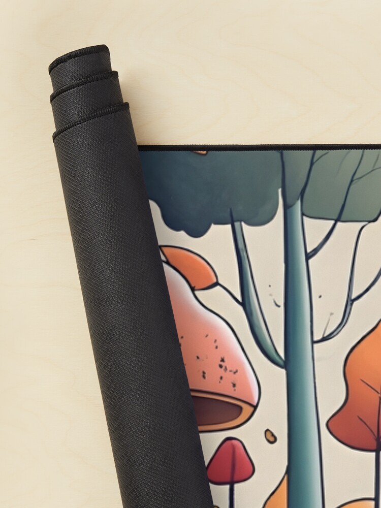 Thumbnail 2 of 5, Mouse Pad, Autumn Landscape with Mushrooms Drawing designed and sold by Patricks-Art.