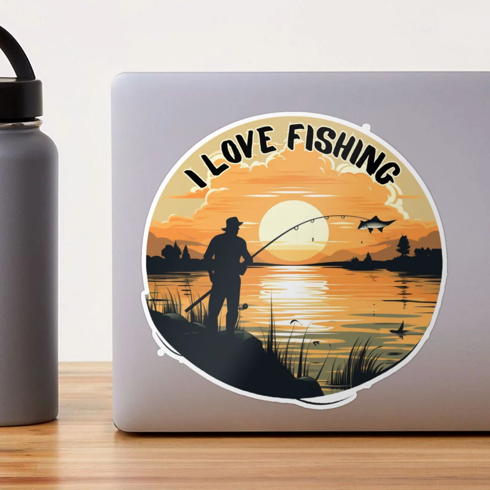 I love fishing Sticker for Sale by PrzemekJAS