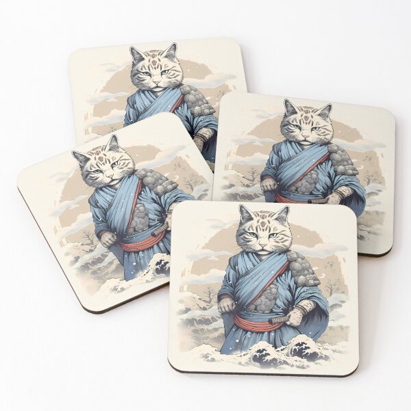 Item preview, Snow Bengal Samurai Cat designed and sold by laika-et-al.