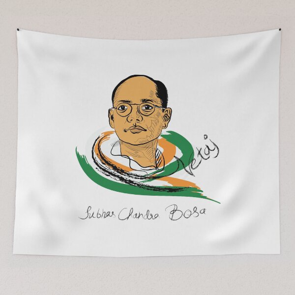 Item preview, Subhas Chandra Bose portrait by Kartick Dutta designed and sold by KARTICK DUTTA.