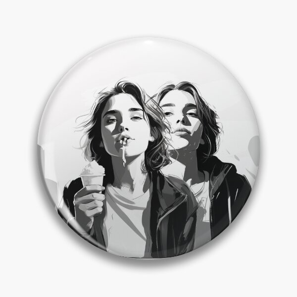 Item preview, two girls eating ice cream designed and sold by Etitude.