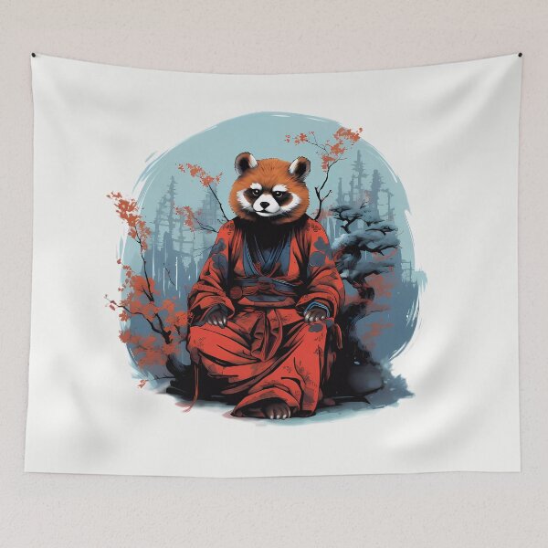Item preview, Red Panda in Scarlet Hakama designed and sold by laika-et-al.