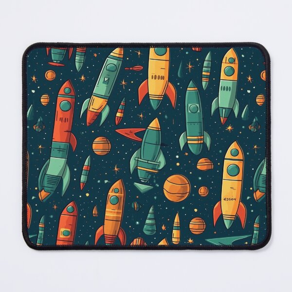 Item preview, Rockets and satellites seamless pattern designed and sold by MiraCleAI.