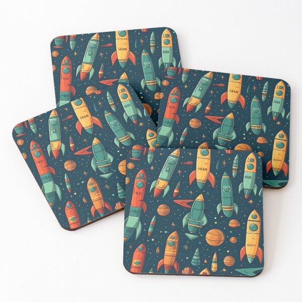 Item preview, Rockets and satellites seamless pattern designed and sold by MiraCleAI.