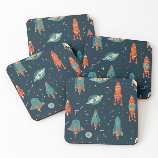 Item preview, Rockets and satellites seamless pattern designed and sold by MiraCleAI.