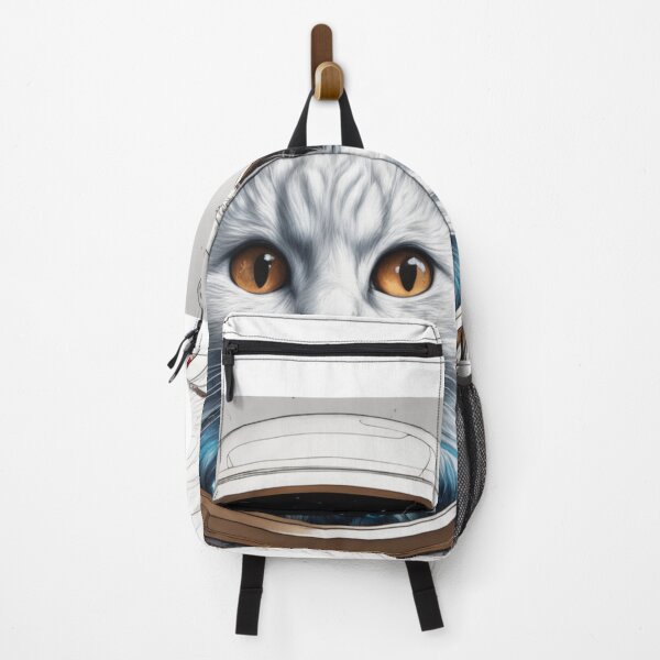 Item preview, white space cat with brown eyes with the full moon. Stellar cat. designed and sold by By-Jeff.