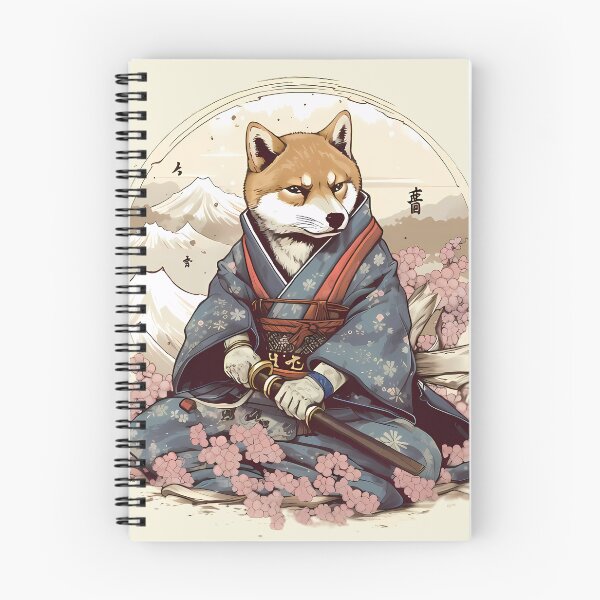 Item preview, Red Sesame Shiba Inu Dog Samurai with Short Wakizashi Sword designed and sold by laika-et-al.