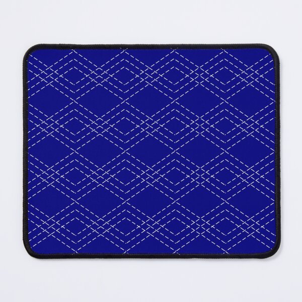 Item preview, Sashiko geometric lines pattern on a blue background designed and sold by flashcompact.