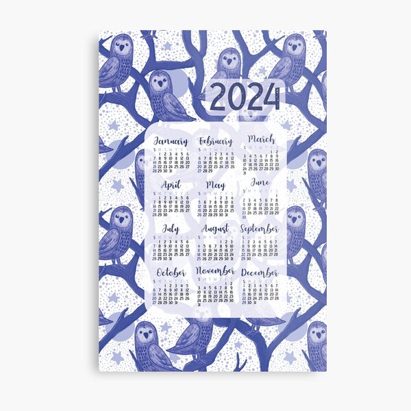 Item preview, Owl night - 2024 calendar designed and sold by yfpatterndesign.
