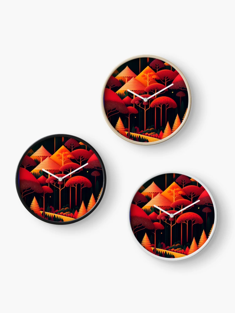 Thumbnail 3 of 4, Clock, Forest Shamble designed and sold by TiltedCode.