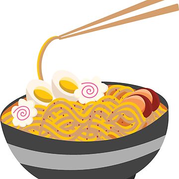 Artwork thumbnail, Ramen Noodles Sticker | Tonkatsu | Miso | Japanese Noodles | Delicious Broth by Jazz Moe