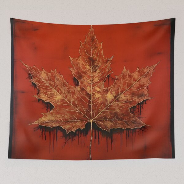 Item preview, crimson canadian maple leaf art print designed and sold by dcrc.