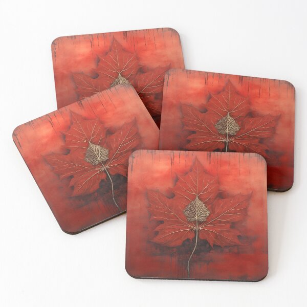Item preview, crimson canadian maple leaf art print designed and sold by dcrc.