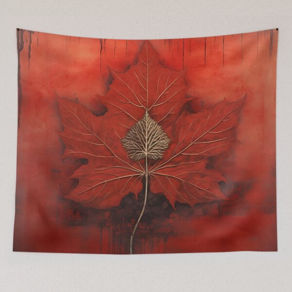 Item preview, crimson canadian maple leaf art print designed and sold by dcrc.