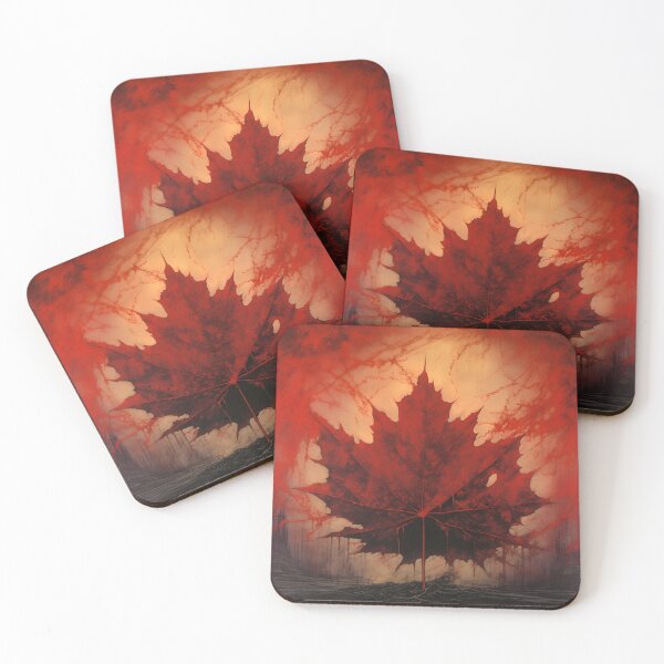 Item preview, crimson canadian maple leaf art print designed and sold by dcrc.