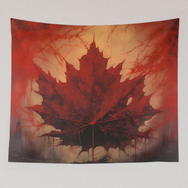 Item preview, crimson canadian maple leaf art print designed and sold by dcrc.