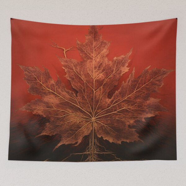 Item preview, crimson canadian maple leaf art print designed and sold by dcrc.