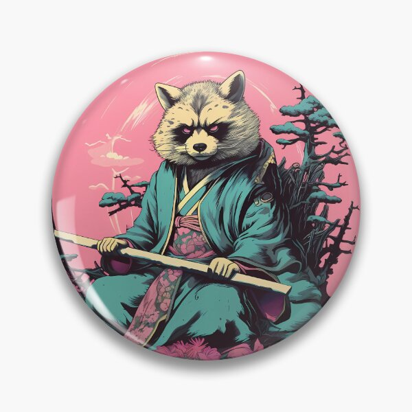 Item preview, Raccoon Dog Tanuki Ninja with Hanbō designed and sold by laika-et-al.