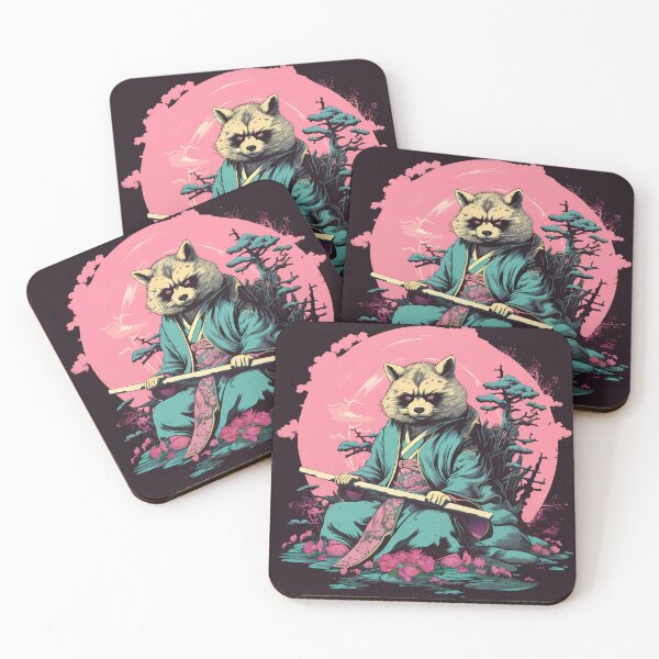 Item preview, Raccoon Dog Tanuki Ninja with Hanbō designed and sold by laika-et-al.