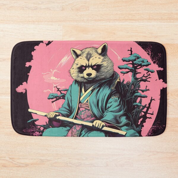 Item preview, Raccoon Dog Tanuki Ninja with Hanbō designed and sold by laika-et-al.