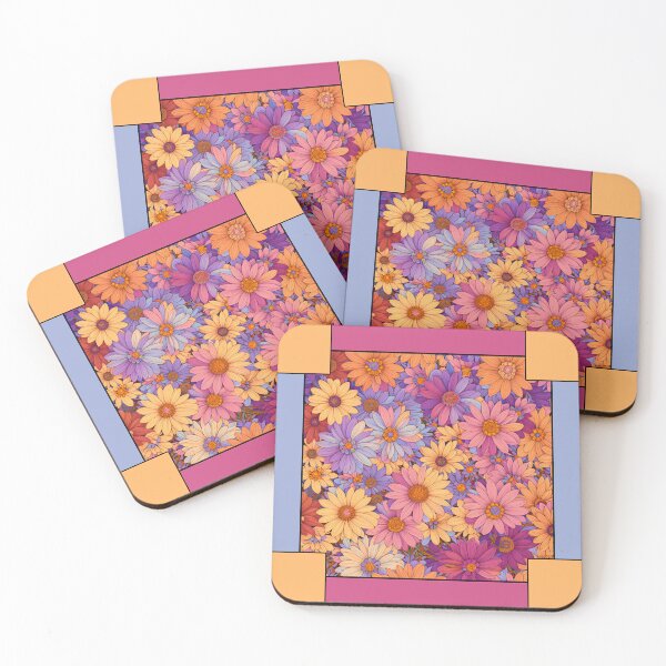 Item preview, Maximalist Flowers Pastel Floral Art Color Blocks Style 1 of 2 - Colors 1 of 4 designed and sold by Beachy.
