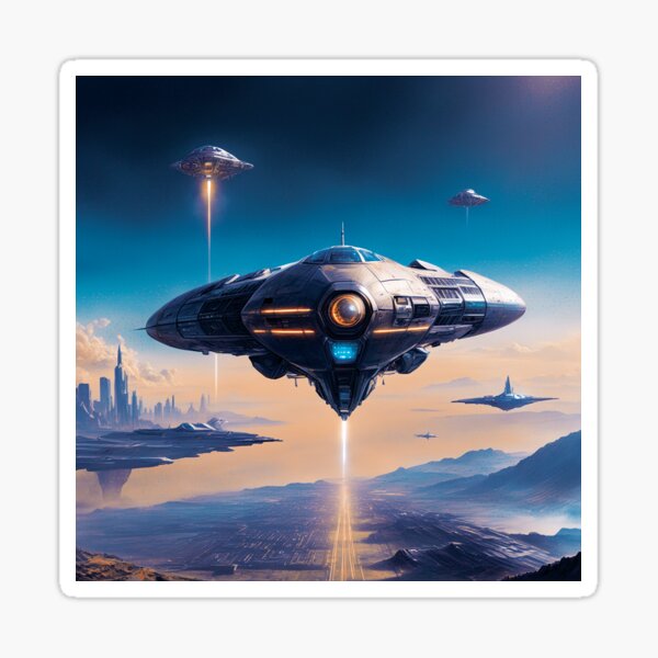 Spaceship Sticker 3x3 Sticker