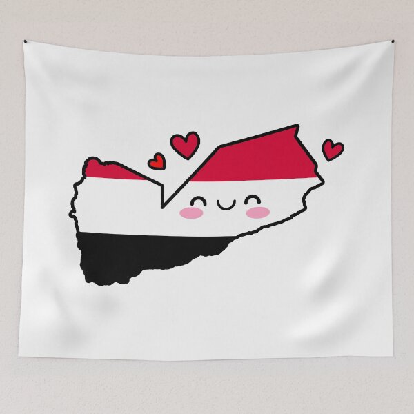 Item preview, Yemen Flag Map Smile with Love designed and sold by pixelsparkzone.