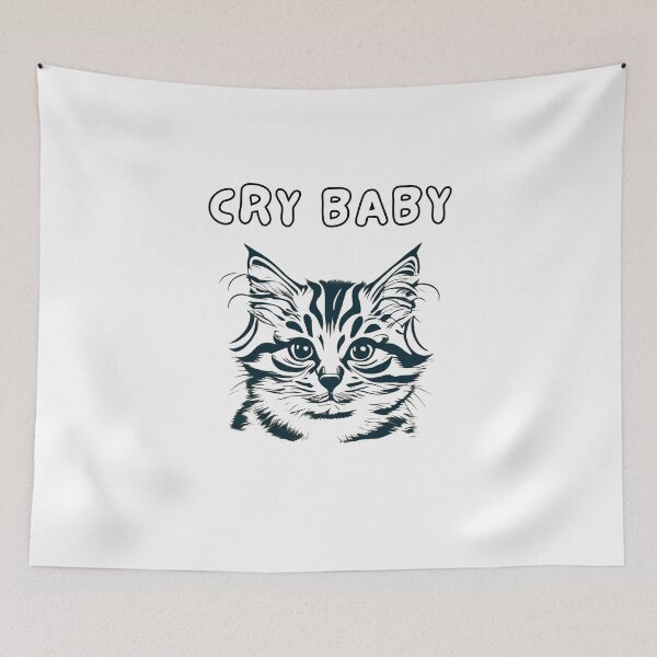 Aperçu de l'œuvre Pleurer bébé chat mignon créée et vendue par DirtShirtRiot.