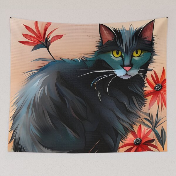 Item preview, Kitty in the Flowers 4 designed and sold by Reclining Buddha Cat.