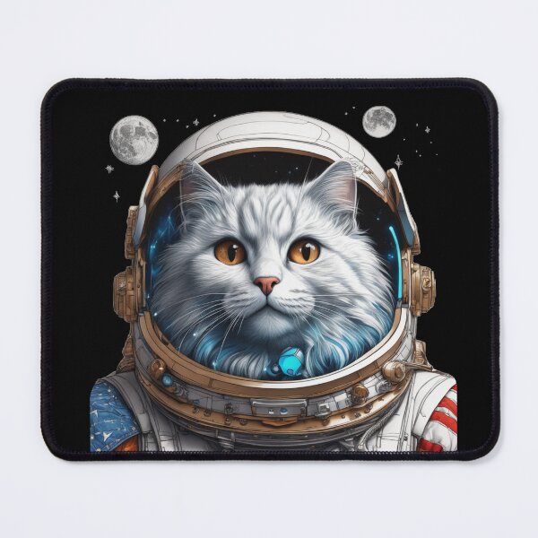 Item preview, white space cat with brown eyes with the full moon. Stellar cat. designed and sold by By-Jeff.