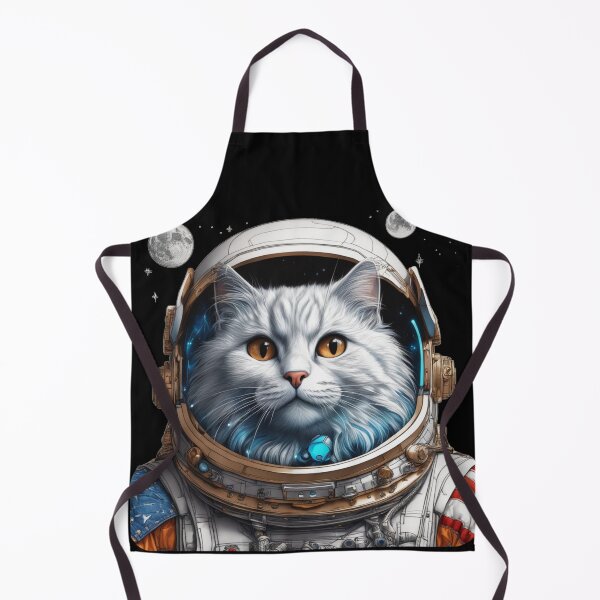 Item preview, white space cat with brown eyes with the full moon. Stellar cat. designed and sold by By-Jeff.