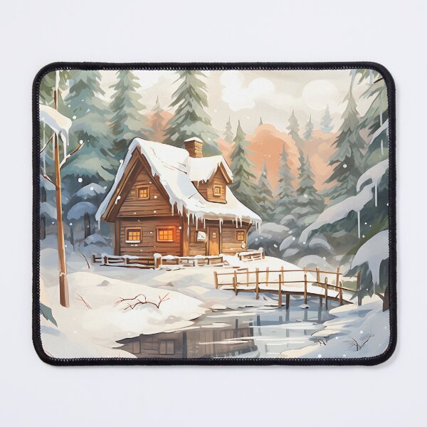Item preview, Watercolor Whispers: A Winter Cabin in the Woods designed and sold by Shirtastically.