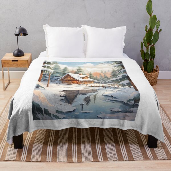 Item preview, Watercolor Whispers: A Winter Cabin in the Woods designed and sold by Shirtastically.