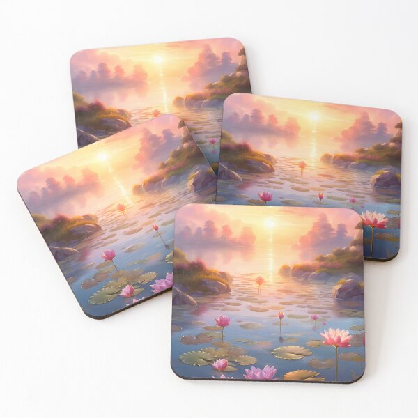 Item preview, Lotus at Dawn: A Watercolor Sunrise designed and sold by Shirtastically.