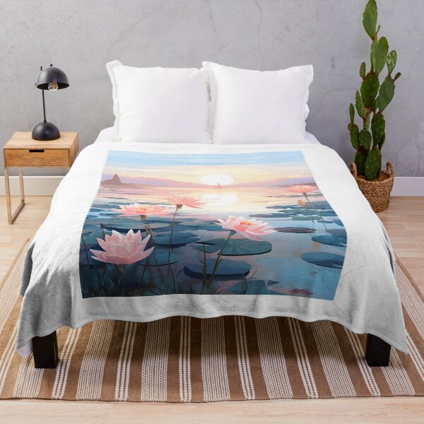 Item preview, Watercolor Whispers: A Lotus Pond at Sunrise designed and sold by Shirtastically.