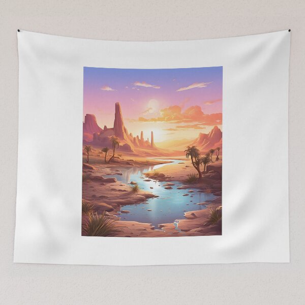 Item preview, Desert Mirage: A Watercolor Oasis at Sunset designed and sold by Shirtastically.